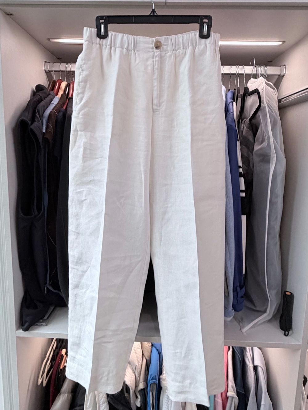 Vince 2024 White 100% Hemp Pull On Wide Leg Crop Pants Women’s Size 6